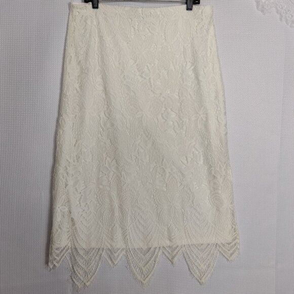 Est 1946 White Lace Skirt long size L - Picture 7 of 9